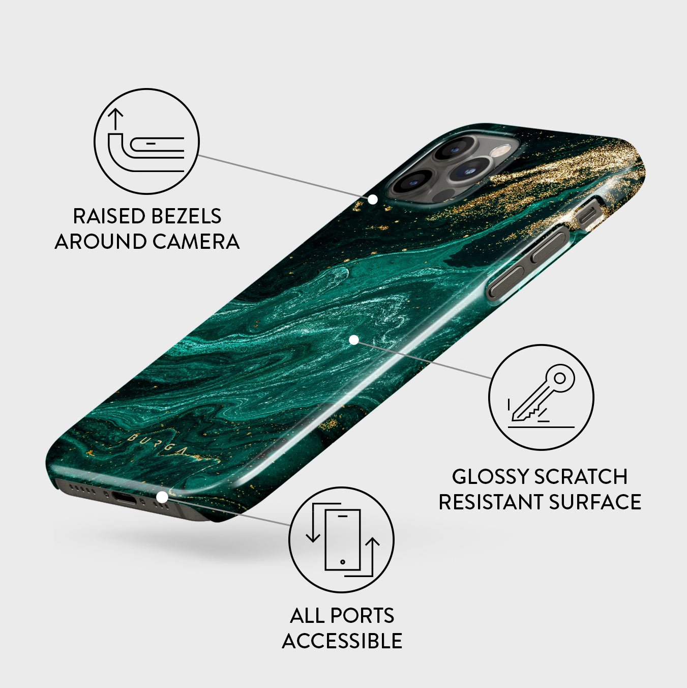 Emerald Pool - Elegant iPhone 12 Pro Case