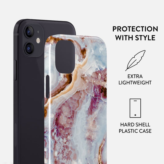 Frozen Leaves - Cute Marble iPhone 12 Case