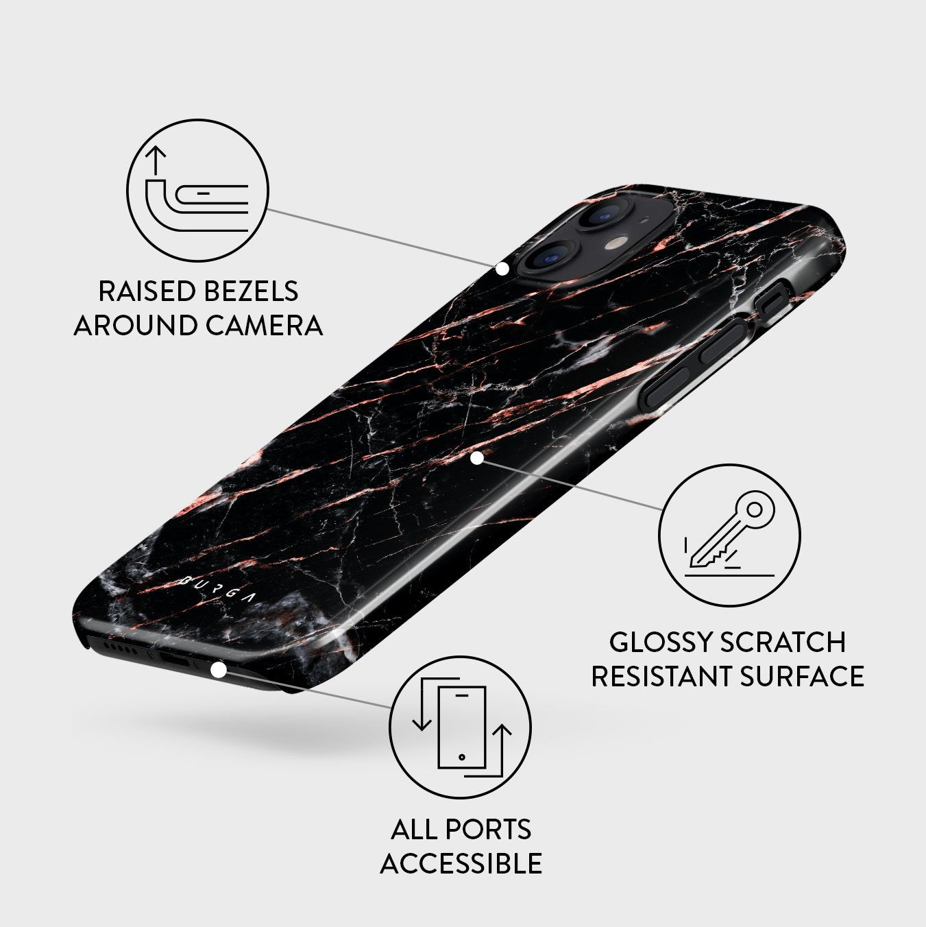 Rose Gold Marble - iPhone 12 Mini Case