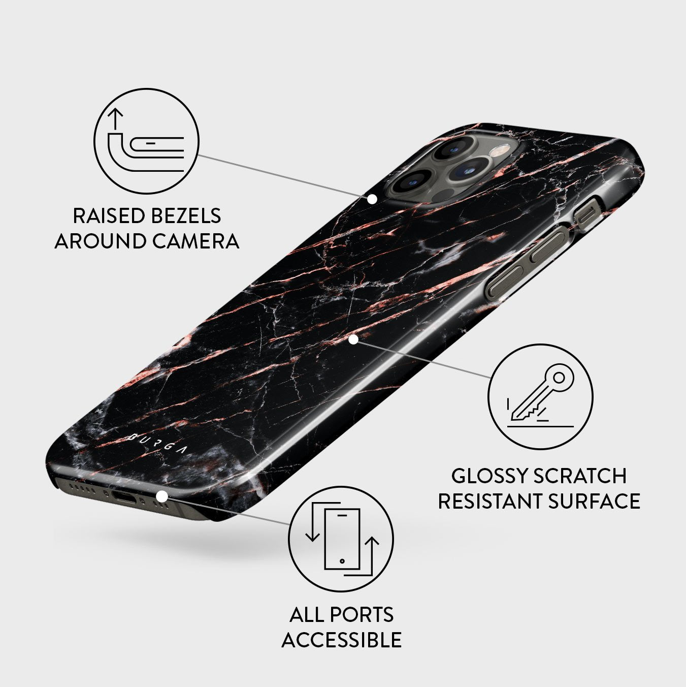 Rose Gold Marble - iPhone 12 Pro Max Case