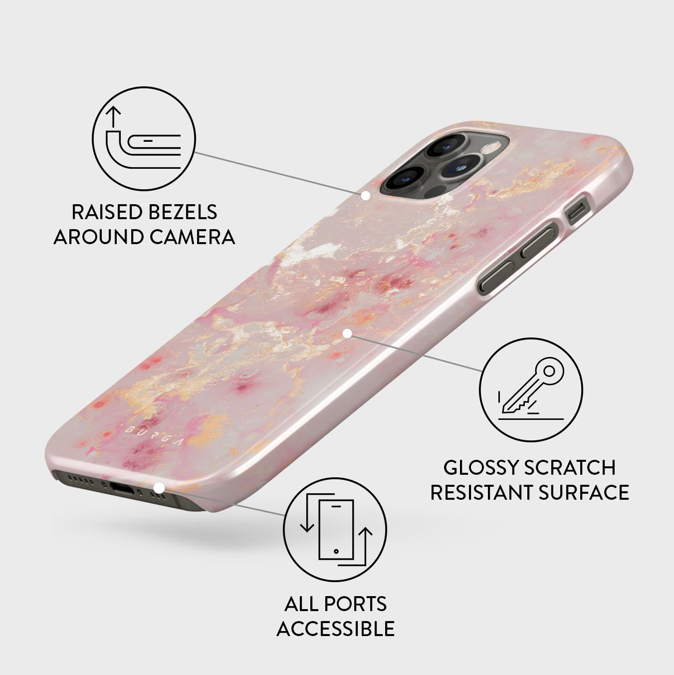 Golden Coral - Pink iPhone 12 Pro Case