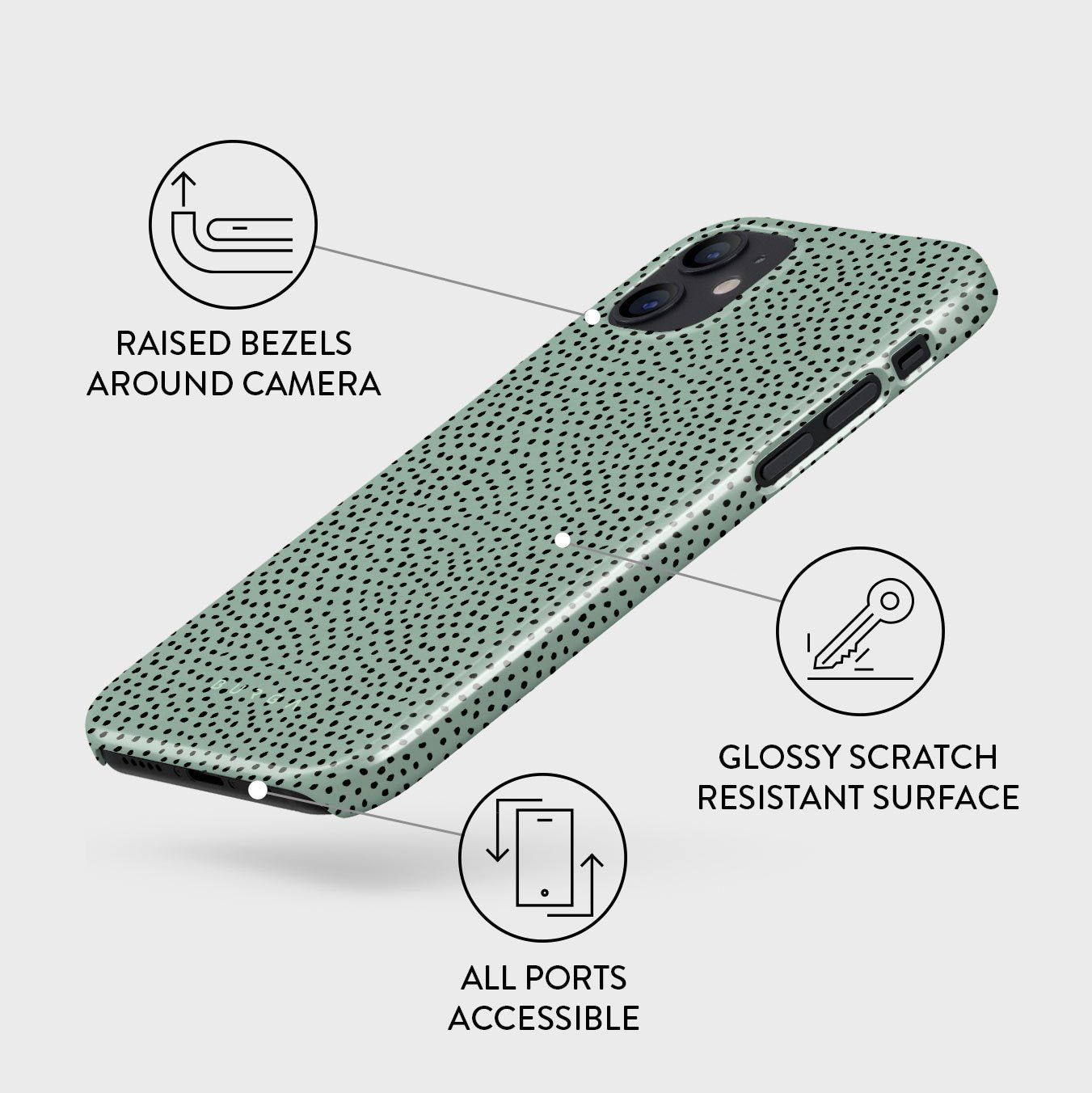Mint Gelato - Dots iPhone 12 Mini Case