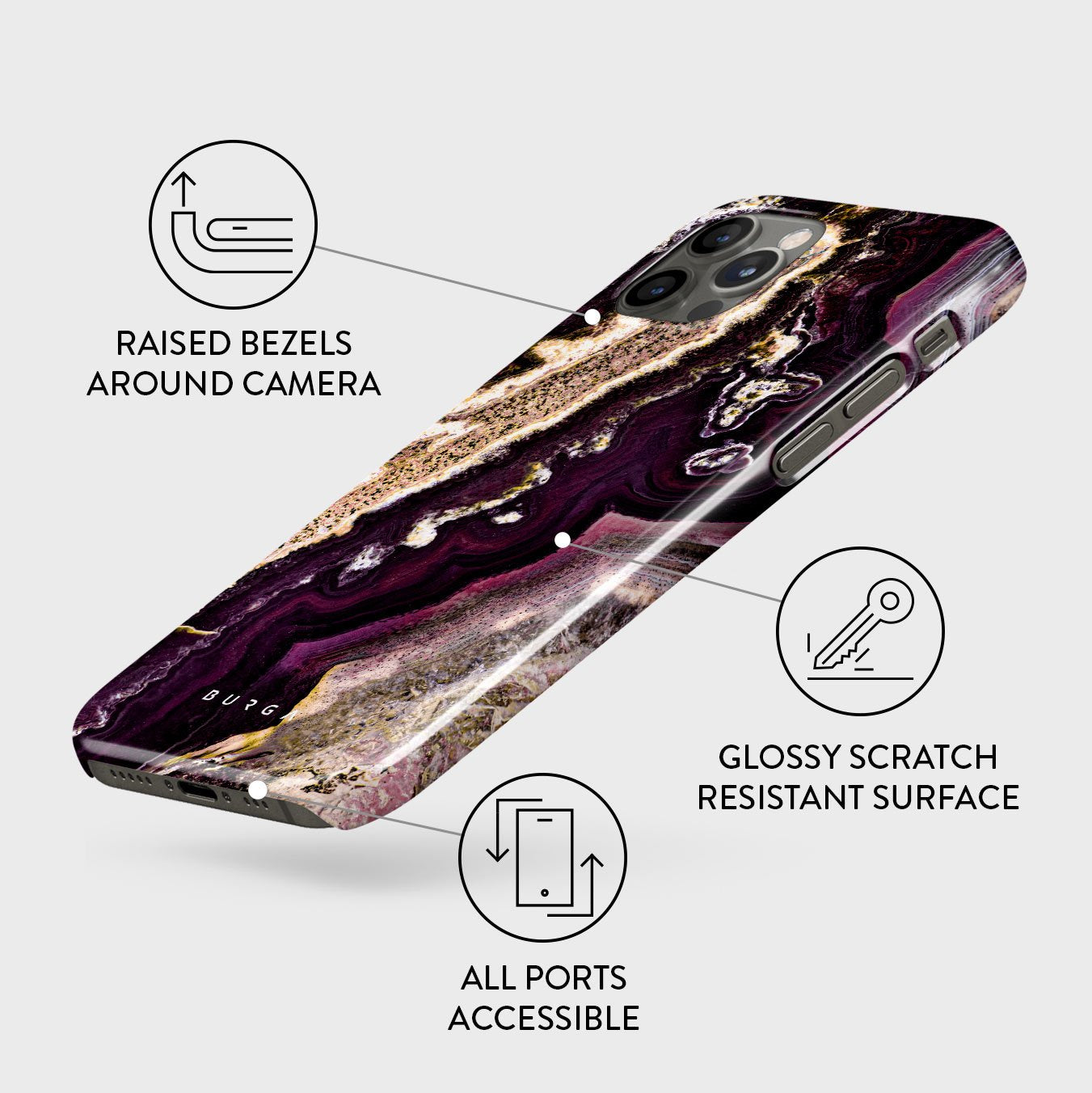 Purple Skies - Marble iPhone 12 Pro Case