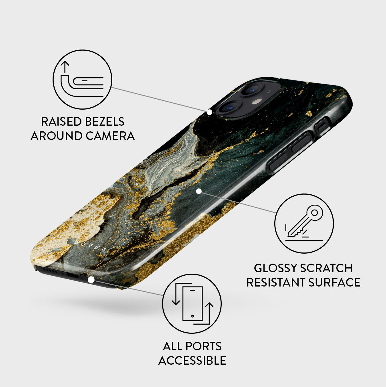 Northern Lights - Marble iPhone 12 Case