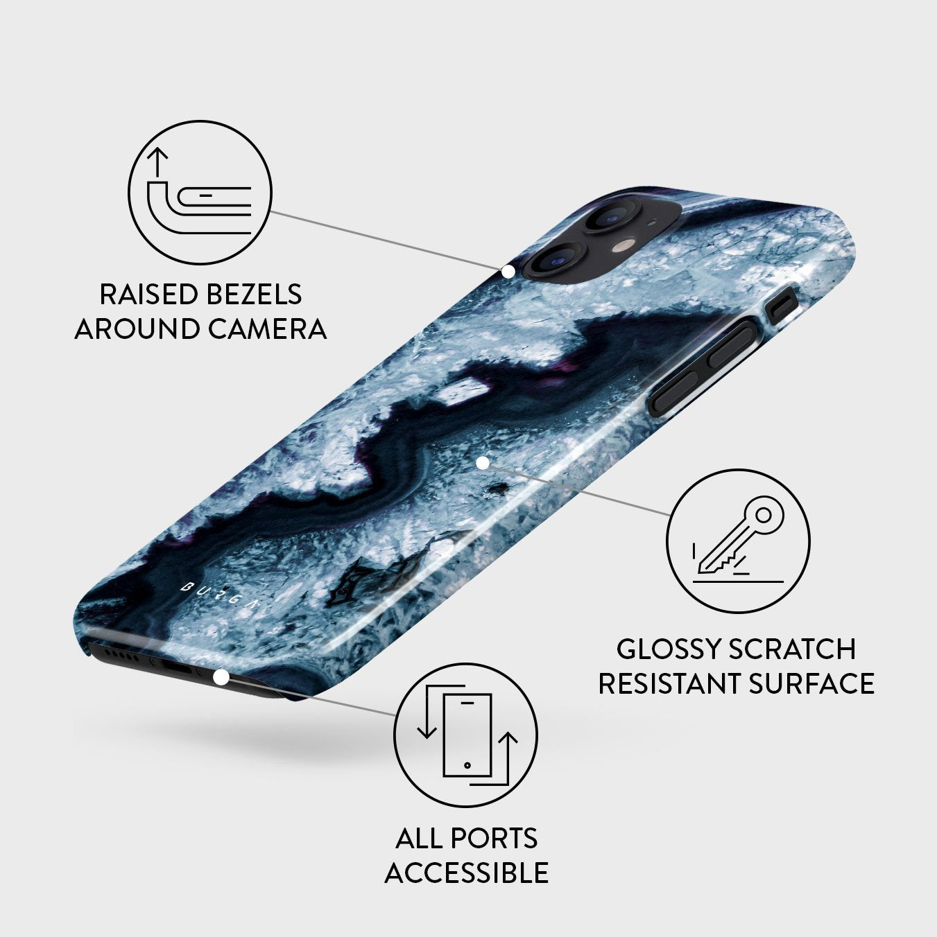 Frozen Lake - Gray Marble iPhone 12 Mini Case