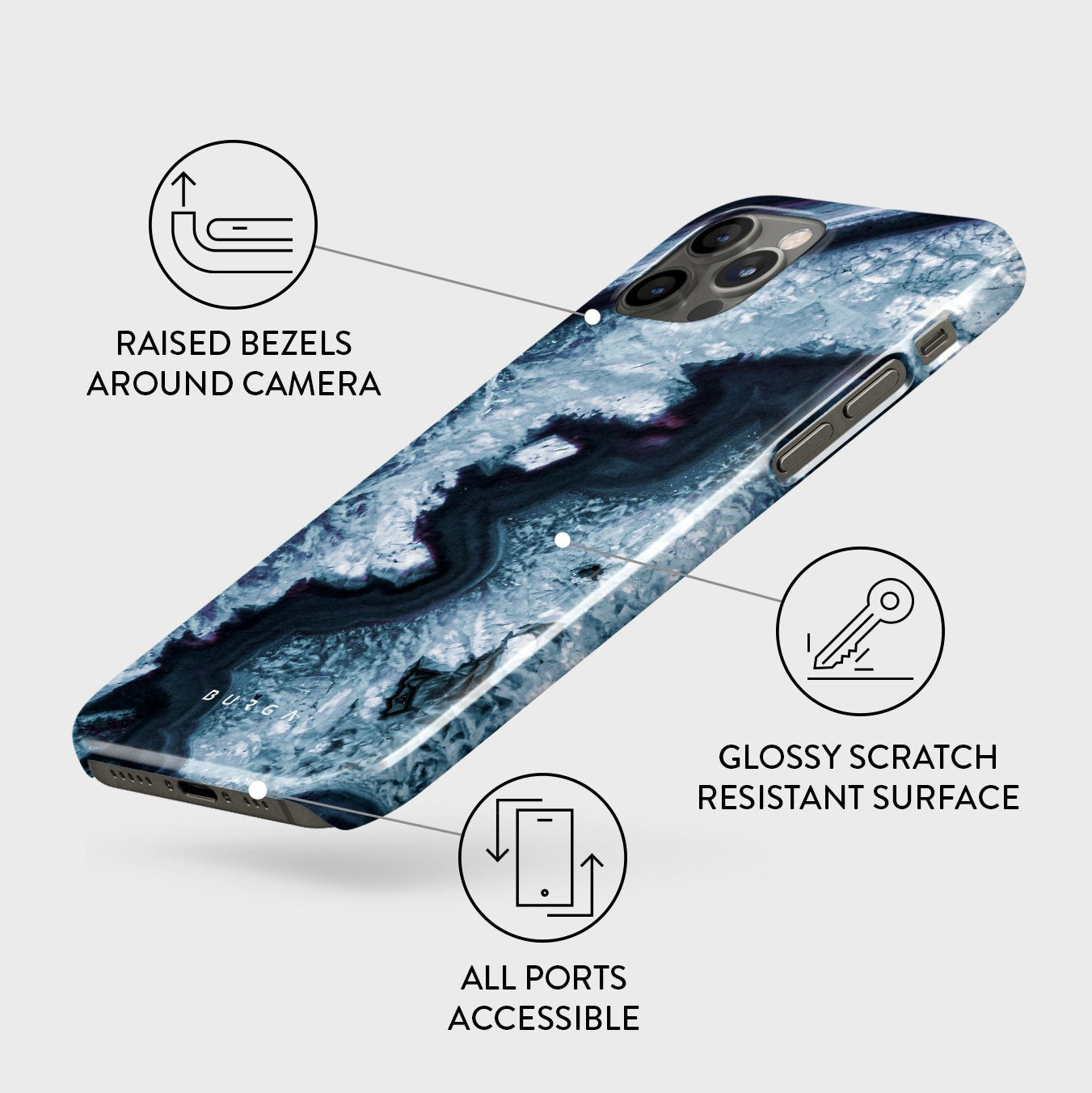 Frozen Lake - Gray Marble iPhone 12 Pro Max Case