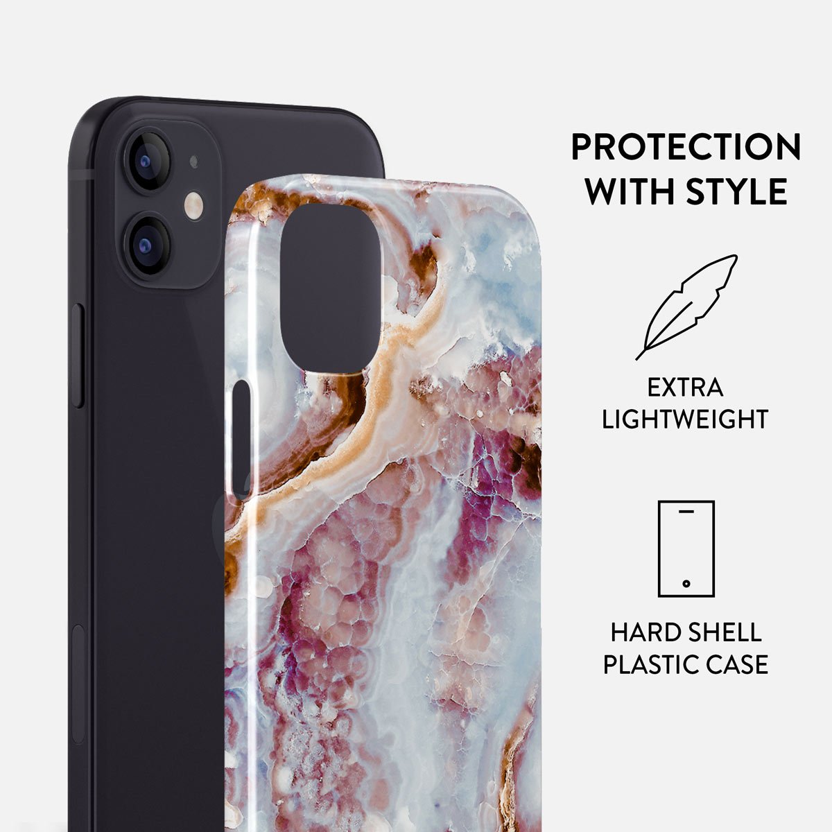 Frozen Leaves - Cute Marble iPhone 12 Mini Case