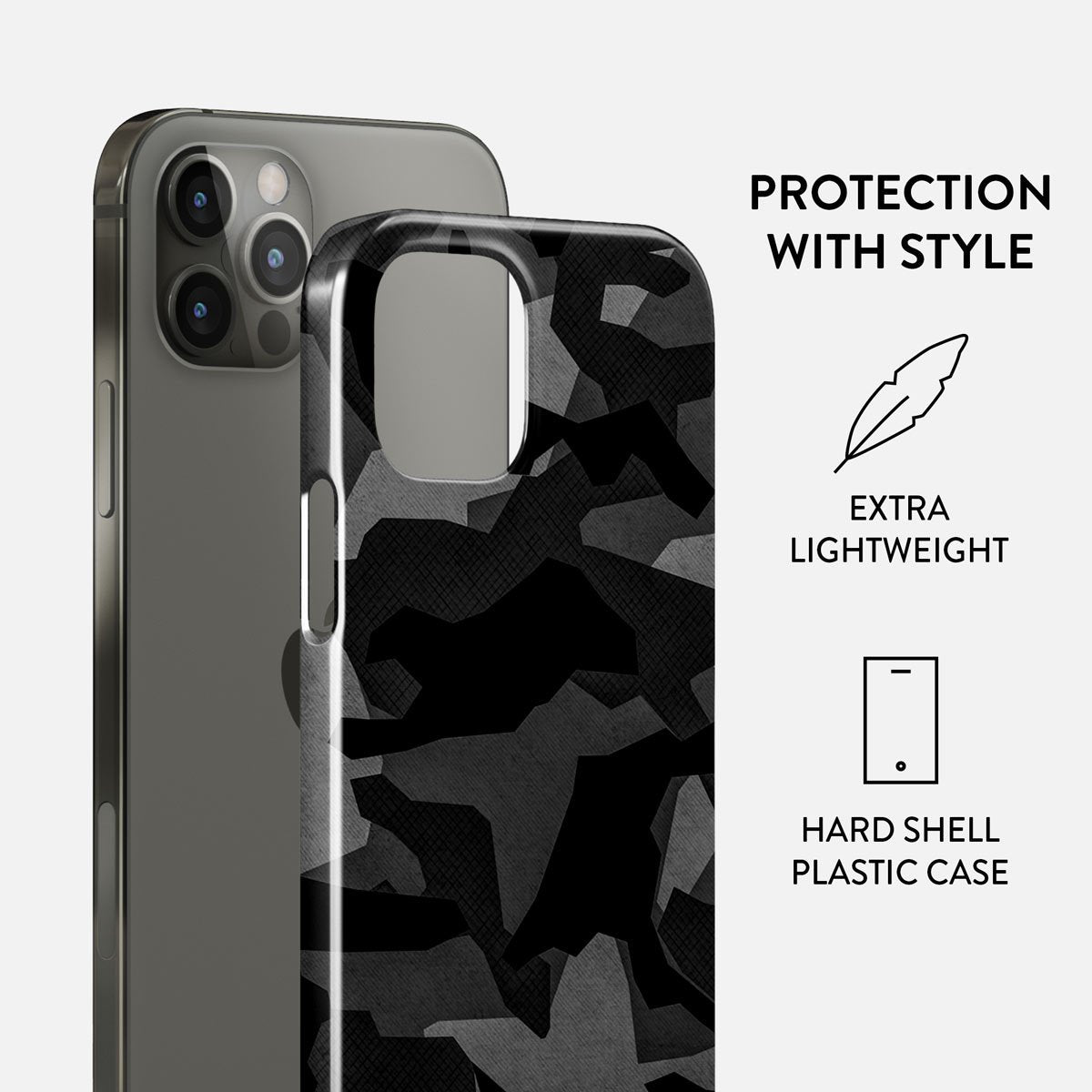 Night Black Camouflage - iPhone 12 Pro Case