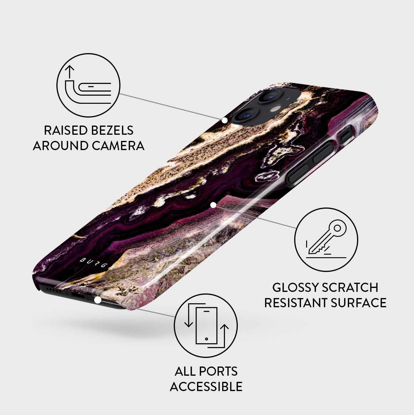 Purple Skies - Marble iPhone 12 Case